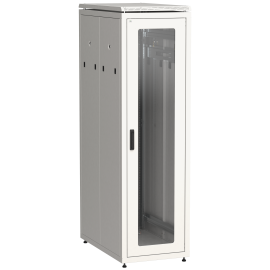 Шкаф напольный 19", 33U, 600х1000мм, стекл. дверь, серый, LINEA N, ITK LN35-33U61-G НЕКОНДИЦИЯ (повреждена крыша шкафа (замятость и выбитые заглушки под вентиляцию))