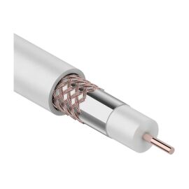 Кабель коаксиальный RG-6U+Cu, (64%), 75 Ом, 100м, белый, REXANT 01-2221