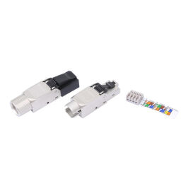 Разъем RJ-45, FTP, кат.6a, полевая заделка, Hyperline PLUD-8P8C-S-C6A-SH