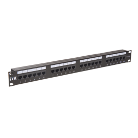 Патч-панель 1U, 19'', 24хRJ45, UTP, кат.6, Dual, ITK PP24-1UC6U-D05