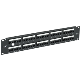 Патч-панель для телефонии 1U, 19'', 50хRJ45, UTP, кат.3, ITK PP50-1UC03U-D05