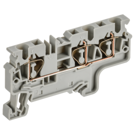 Клемма пружинная CX4-3, трехконтактная, серая, 4мм2, IEK AF-CT40-00-3-K03-004