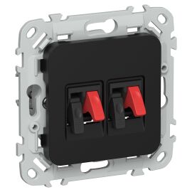 FLITE Розетка 2-местная аудио РА-2-ФлЧ черный IEK