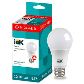 Лампа светодиодная A60 груша 12Вт 24-48В 4000К E27 IEK