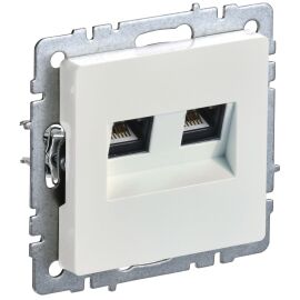 BRITE Розетка двойная RJ11+RJ45 кат.5E РК/Т12-БрЖ жемчуг IEK