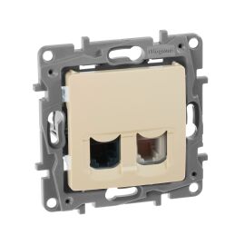 ETIKA Розетка двойная RJ11+RJ45 кат.5E UTP слоновая кость