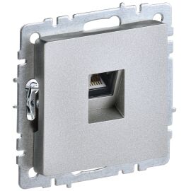 BRITE Розетка компьютерная RJ45 кат.6 РК11-БрА алюминий IEK