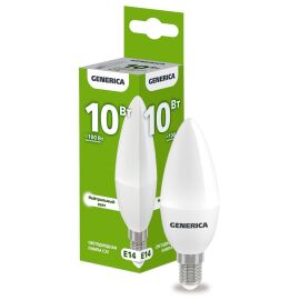 Лампа светодиодная C35 свеча 10Вт 230В 4000К E14 GENERICA