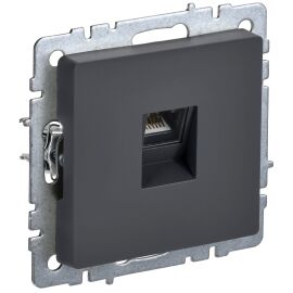 BRITE Розетка компьютерная RJ45 кат.6 РК11-БрГ графит IEK