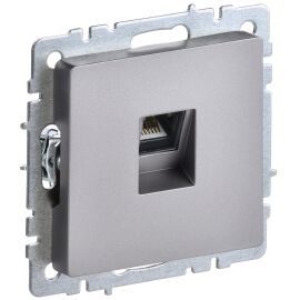 BRITE Розетка компьютерная RJ45 кат.5E РК10-БрС сталь IEK