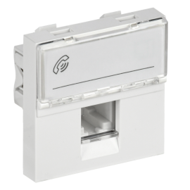Розетка телефонная RJ-11, Кат.3, ПРАЙМЕР, на 2 модуля, белая , IEK, CKK-40D-RT2-K01