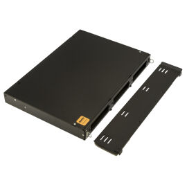 Бокс оптический 19", 1U, 8-24 порт.(SC, duplex LC, ST, FC), черн, HL FO-19V-1U-3xSLT-W130H30-24UN-BK